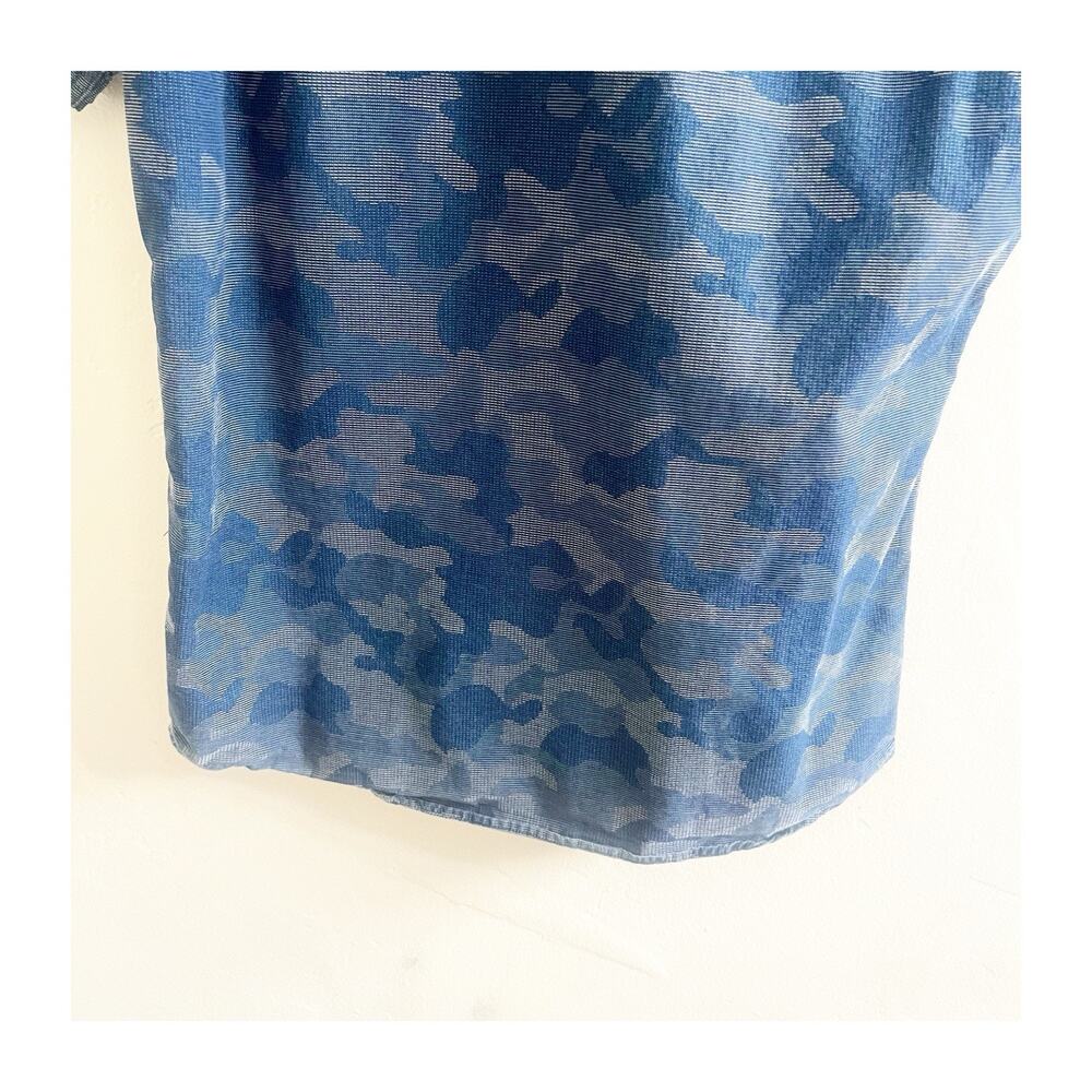 Taylor Stitch Mens Size 40 Blue Camo Cotton Short Sleeve Button Down Preppy - Picture 9 of 12